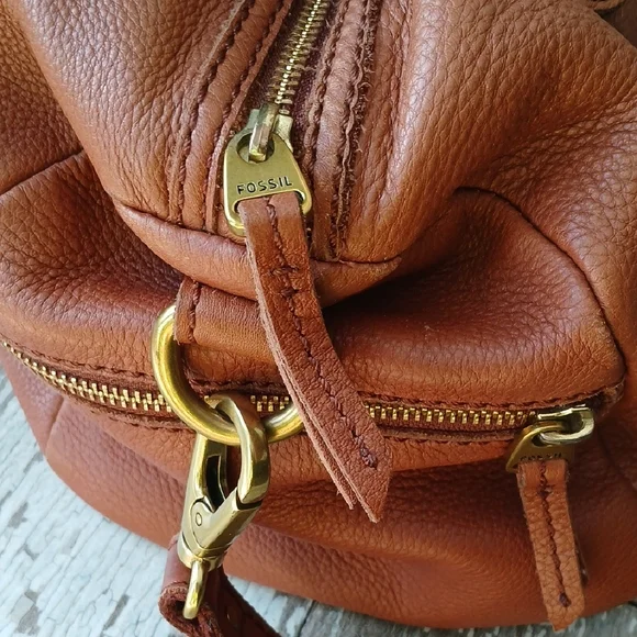 Fossil Tan Leather Satchel - Picture 3 of 16
